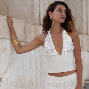 12th Tribe Trinity Knit Payette Halter Top Size L